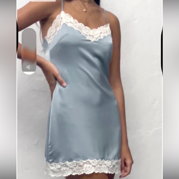 Motel Rocks Other - Motel Rocks Light Blue Lace Slip Dress
